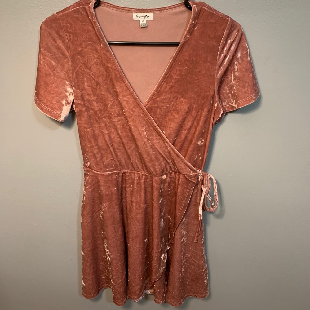 Champagne pink suede dress